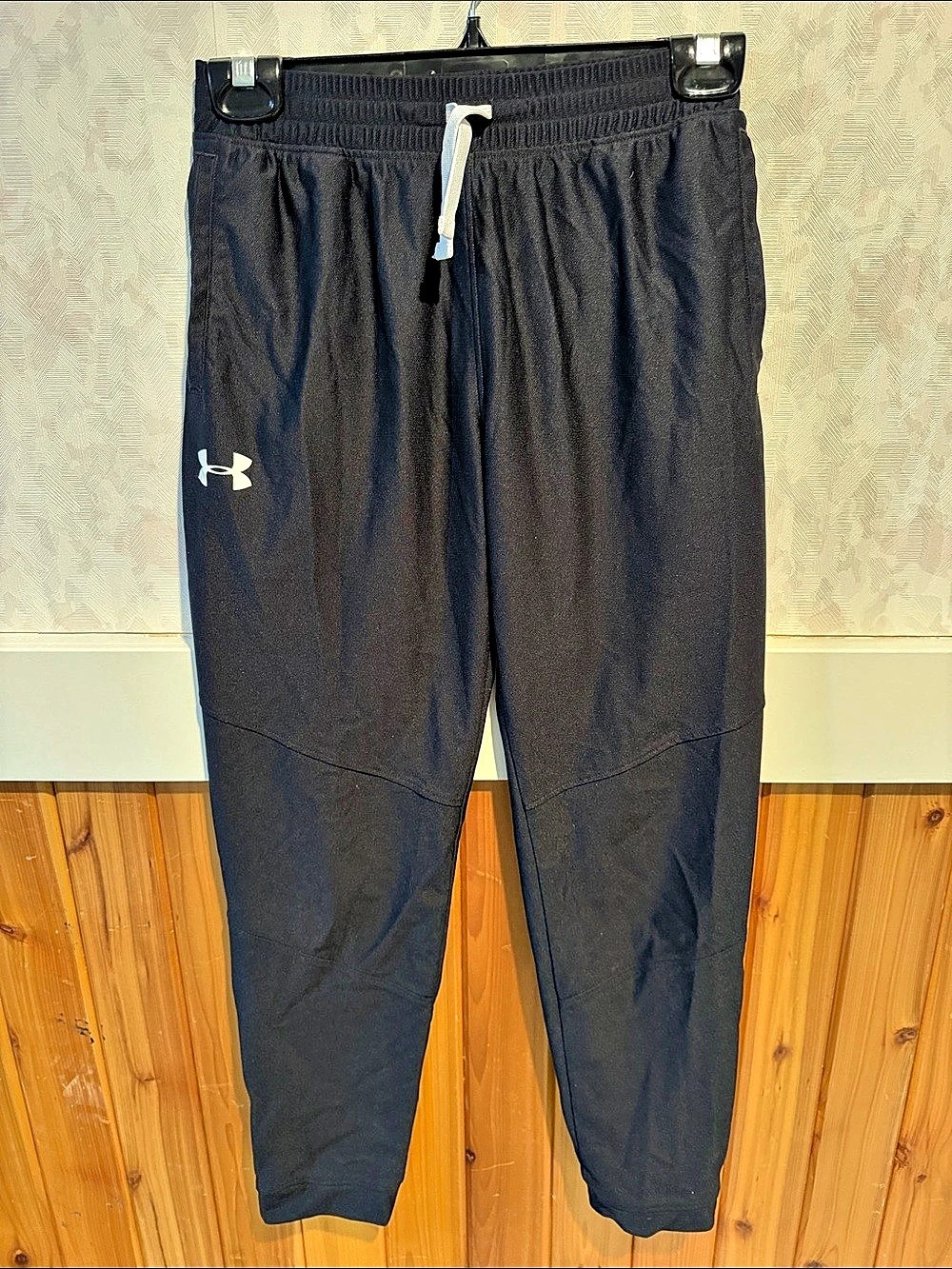 Under Armour Boys HeatGear Wordmark Tape Pants Black Youth Large